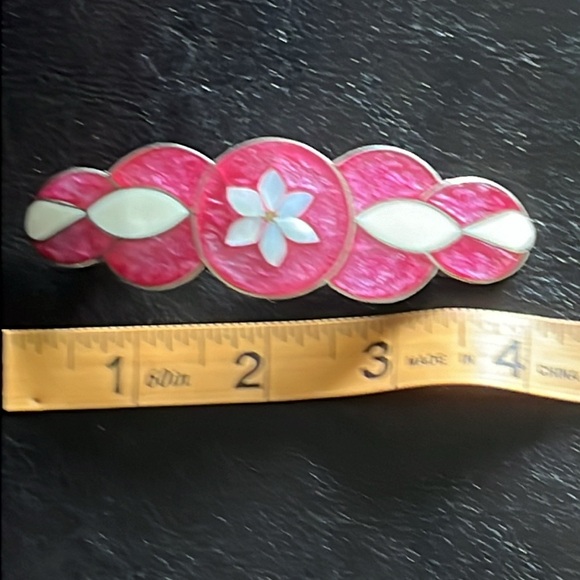 Vintage Mexican Alpaca Earring and Barrette Set - Picture 5 of 8